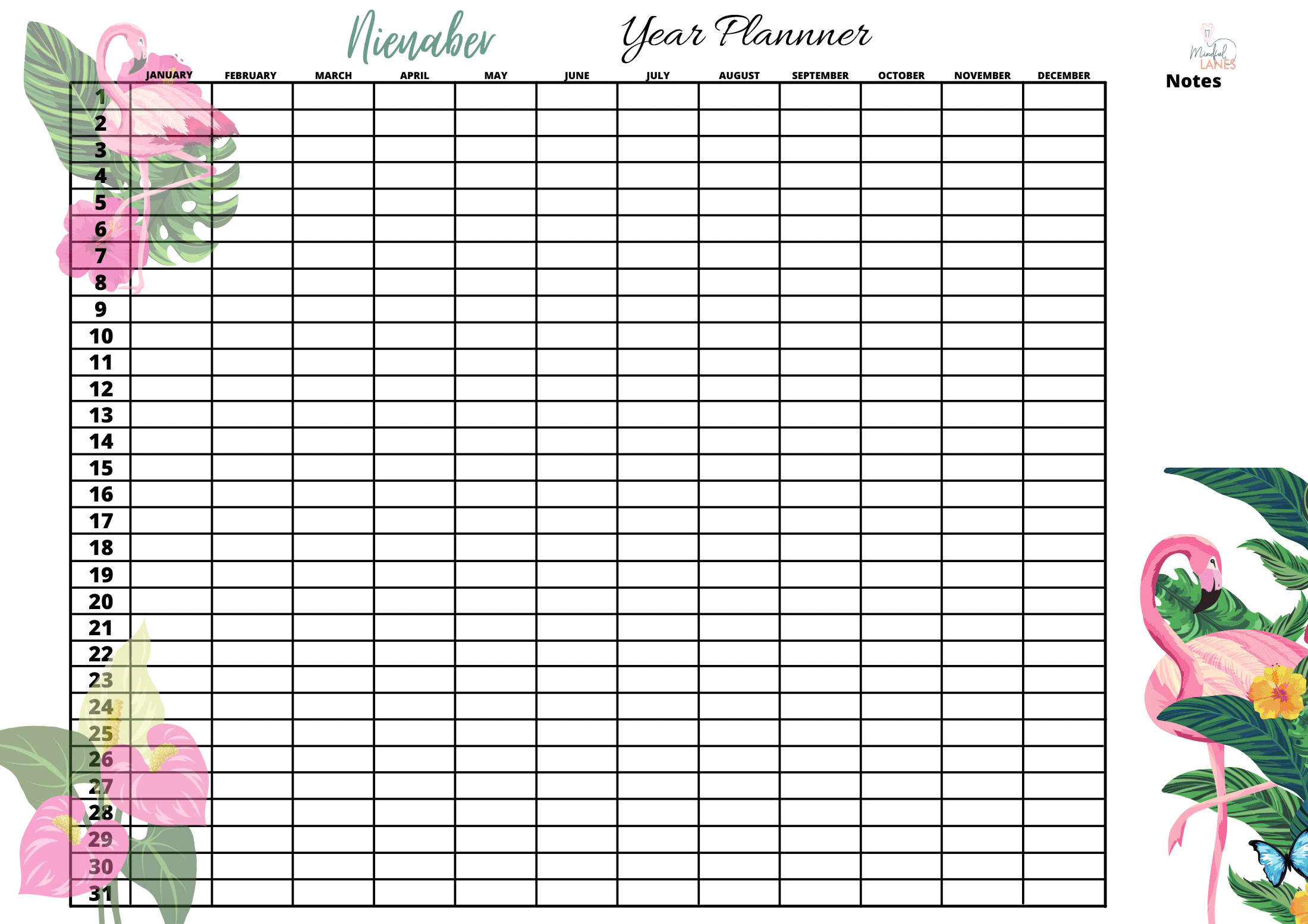 Landscape-2 year planner