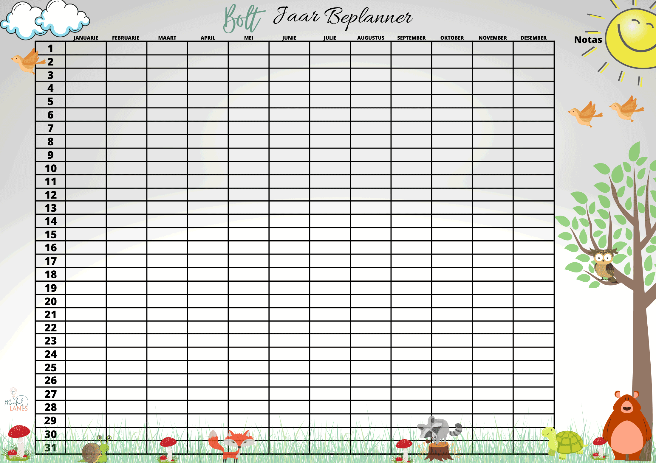 Landscape-6 year planner